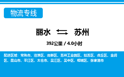 麗水到蘇州物流專(zhuān)線-麗水至蘇州貨運(yùn)公司
