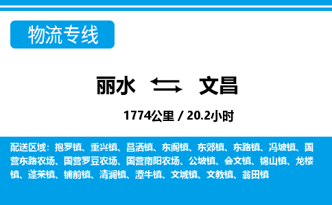 麗水到文昌物流專線-麗水至文昌貨運(yùn)公司